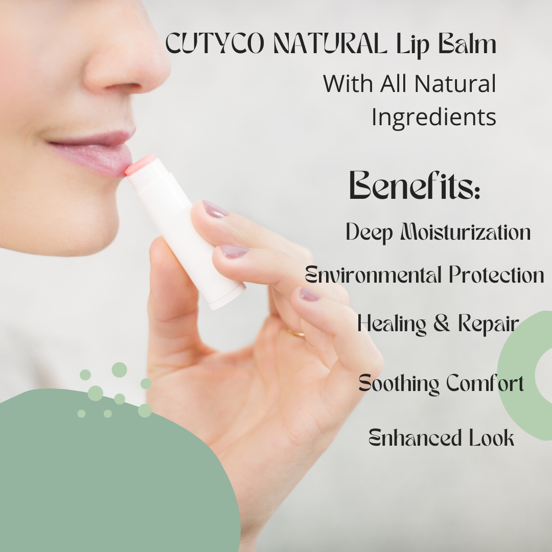 CUTYCO Natural Lip Balm with Cocoa Butter, Soothing and Brightening, 10g